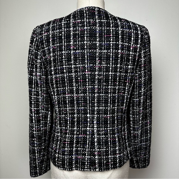 Tahari Tweed Collarless Blazer - Picture 8 of 11